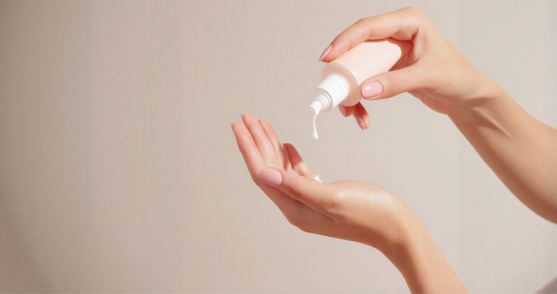 Applying skincare product